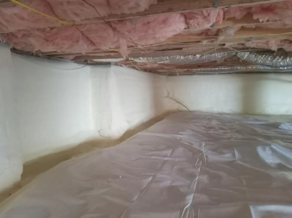 Crawl space encapsulation with closed-cell spray foam for Spray Foam Roofing Repair in Rantoul